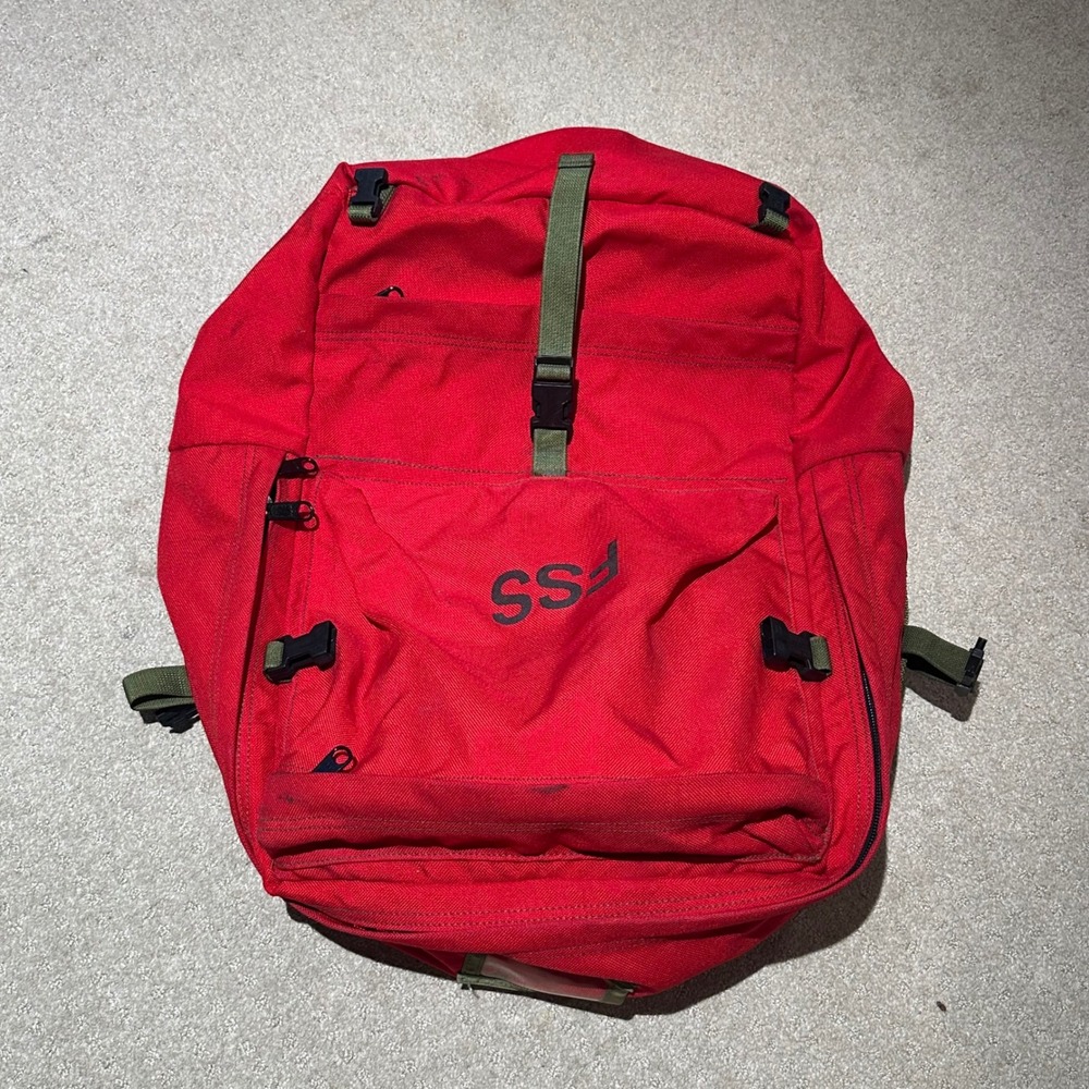 FSS Red Tactical Gear Bag Heavy Duty Canvas Utility missing strap